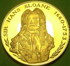 24k Gold-Plated Proof The British Museum Medallion~Sir Hans Sloane~37.8m... - £21.21 GBP