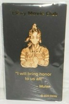 *Mulan Pin Disney Movie Club VIP Anniversary Lapel Gold Tone Exclusive NEW - £10.96 GBP