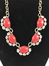 Stella &amp; Dot Mae Red Statement Necklace Retired 19&quot; Signed - £30.49 GBP