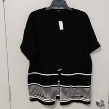 Talbot&#39;s Black &amp; White Stripe Short Sleeve Sweater NWT $129 Size L - £31.36 GBP