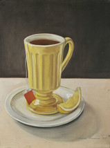 &quot;Teacup&quot; By Claire Evans (1977) Signed Oil on Canvas 24&quot;x18&quot; - £1,217.86 GBP