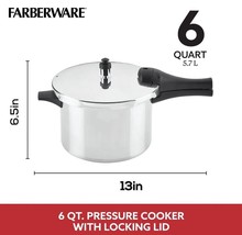 6-Quart Olla de Presion Para Estufa Induccion Aluminio Duradera Pressure Cookers - £28.94 GBP