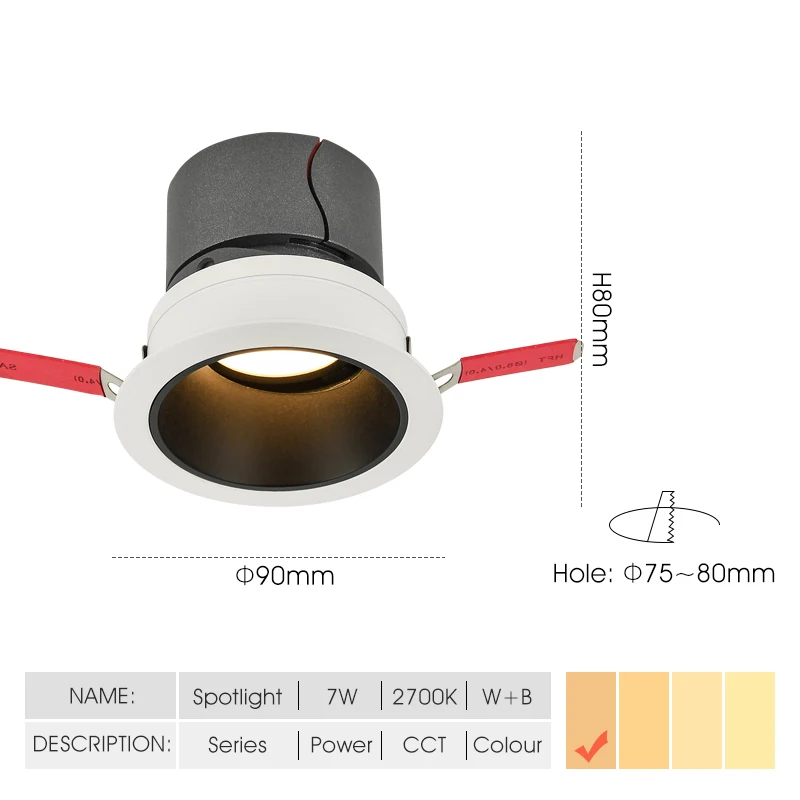 SCON Recessed Anti-glare LED Downlight 7W 12W Home Living Room room Ceiling Lamp - £204.25 GBP