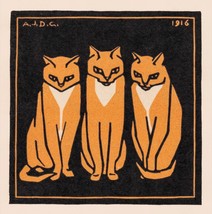 11323.Decor Poster.Home room Wall art.Julie De Graag painting.3 Orange pet Cats - £12.69 GBP+
