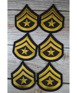 Lot 6 Lance/Corporal Star Chevron 3&quot; Patches Yellow on  Brown Uniform Po... - £13.23 GBP