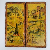 Vintage Wood Folk Wall ART Signed John Bradley Farmhouse Mill 10x4.5&quot; SE... - £10.60 GBP