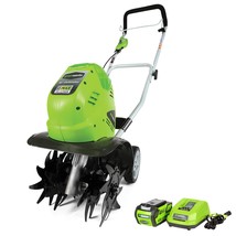 Greenworks 40V 10&quot; Cordless Tiller / Cultivator, 4.0Ah Battery and Charg... - £358.42 GBP