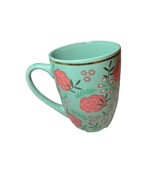 Best Mom Ever coffee cup mug Floral Green Red ceramic stoneware - $10.93