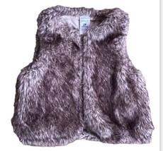 Carter&#39;s Faux Fur Vest Girls Size 2T Brown Lined Open Vest Diva - £11.72 GBP