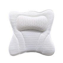 Bath Pillow Non Slip Bathtub Pillow Home Spa Cushion With 6 Suction Cups - £20.25 GBP