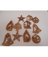 11 Vintage Wood Cut Out Ornaments with Scenes Dove Mary Joseph Etc - £8.88 GBP