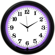 Black Rim Purple Standard 15&quot; Wall Décor Neon Clock 8BANDP - £64.64 GBP