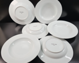 (6) Cooks Club Novi White Large Rim Soup Bowls Set Smooth Restaurant Sty... - $68.97