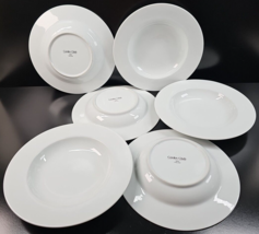 (6) Cooks Club Novi White Large Rim Soup Bowls Set Smooth Restaurant Styled Lot - £55.12 GBP