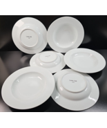 (6) Cooks Club Novi White Large Rim Soup Bowls Set Smooth Restaurant Sty... - £55.12 GBP