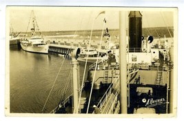 Ships at Del Mar Beach Texas Real Photo Postcard 1938 A Rogers - £38.96 GBP