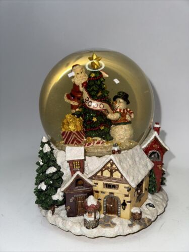Christopher Radko Christmas 2000 snow globe deck the Halls musical, revolving - $280.46