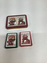 Vintage Norman Rockwell Collectible Santa Christmas Tin And Playing Cards - $9.41
