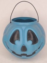 Vtg General Foam Plastics Blue JACK-O-LANTERN Halloween Candy Basket Trick Treat - £6.95 GBP