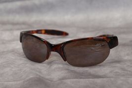Sunglasses Vintage Fashion Amber Frame Brown Lenses  Wrap Around - $14.69