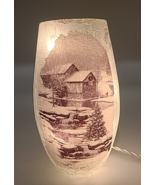 Stony Creek Glass Vase Lighted Evergreen Glitter Tree 7&quot; Cardinals Snowy... - $632.40 MXN