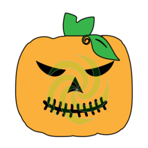 Pumpkin Face P7smp-Digital ClipArt-Art Clip-Gift Tag-Tshirt-Halloween - $1.25
