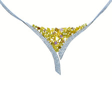 9.44ct Fancy Pink &amp; Yellow Diamonds Necklace 18K All Natural 26 Grams Real Gold - £22,156.46 GBP