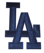 LA -   ALL BLUE LOGO- 3 1/2X 2 1.2&quot; - Embroidered Iron-On/Sew Patch-Free... - €3,38 EUR