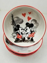 Tidbit Bowl 3 Disney Mickey &amp; Minnie Mouse Love in Paris Ceramic - £26.10 GBP