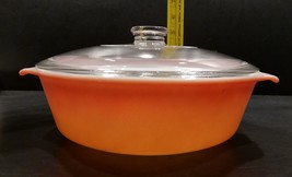 Vintage Anchor Hocking Fire King Orange 1.5 Qt Casserole with Lid - £23.88 GBP