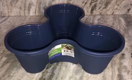 SHIP24HR-3 Tier Mini Garden Indoor Outdoor Stackable Plastic Planter Slate Blue - £7.84 GBP