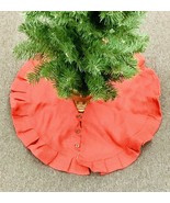 Park Designs Red Burlap Christmas Tree Skirt With Buttons~24&quot;~DISCOUNTED - $20.85