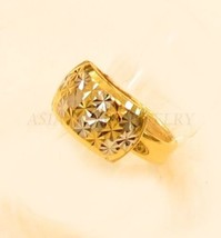 18k gold two tones SPARKLING  ring #64 - £335.01 GBP
