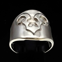 Sterling silver ring Aries Zodiac Ram symbol Horoscope astrology high polished 9 - £55.95 GBP