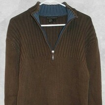 Royal Robbins Brown/Blue Half Zip Ribbed Cotton Sweater - Women&#39;s Large - $17.10