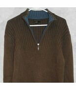 Royal Robbins Brown/Blue Half Zip Ribbed Cotton Sweater - Women&#39;s Large - $23.99 CAD