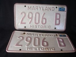 1977 Old Vtg Antique Collectible 2906 B Maryland License Plate Historic - £31.65 GBP