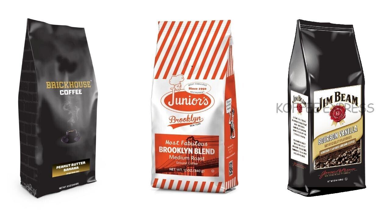 Flavored Coffee Bundle With Peanut Butter Banana, Brooklyn Blend and Vanilla - £21.08 GBP