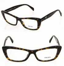 PRADA PR15XV Brown Havana Logo Square Eyeglasses Optical Frame 53 mm 15X Women - £179.31 GBP