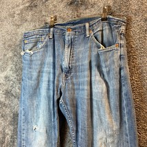 Levis 505 Jeans Mens 36W 30L 36x30 Light Wash Modern Regular Fit Distressed Fade - £8.62 GBP