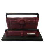 ROLODEX Desk Business Card Holder Faux Leather Metal 2005 - £15.90 GBP