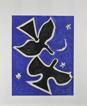 &quot; Oiseau en Bleu &quot; Par Georges Braque Original Lithographie Affiche 28 &quot;... - $362.69