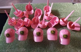 Pink JOHN DEERE  Baseball Hat Cap Birthday Cupcake Toppers Bakery Crafts... - £15.23 GBP