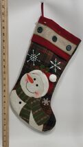 Hobby Lobby Plaid Pattern Snowman Embroidered Christmas Hanging  Stockin... - $31.73 CAD