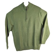 LL Bean Mens XL Tall Green 1/4 Zip Long Sleeve Pullover Knit Sweater 287737 - $33.81