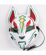 Halloween party LED fox luminous EL wire PVC face mask-green - $22.00