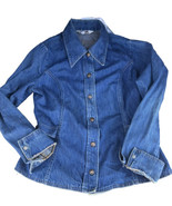 Vtg 70s Levis Jacket Womens Small Blue Denim Orange Label Belt Straps Cu... - £73.59 GBP
