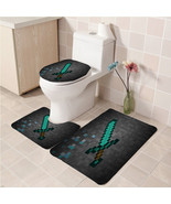 3Pcs/set Mine_craf019 Bathroom Toilet Mat Set Anti Slip Bath Mat Decorat... - $33.29+