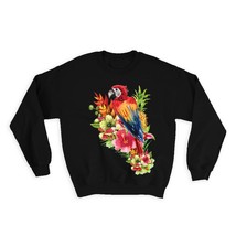 Red Macaw : Gift Sweatshirt Tropical. Bird Parrot Nature Animal Trend Female - £23.01 GBP