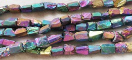 16&quot; AB Mytic Titanium Quartz - pyrite gold iron Bamboon column freeform ... - $13.70